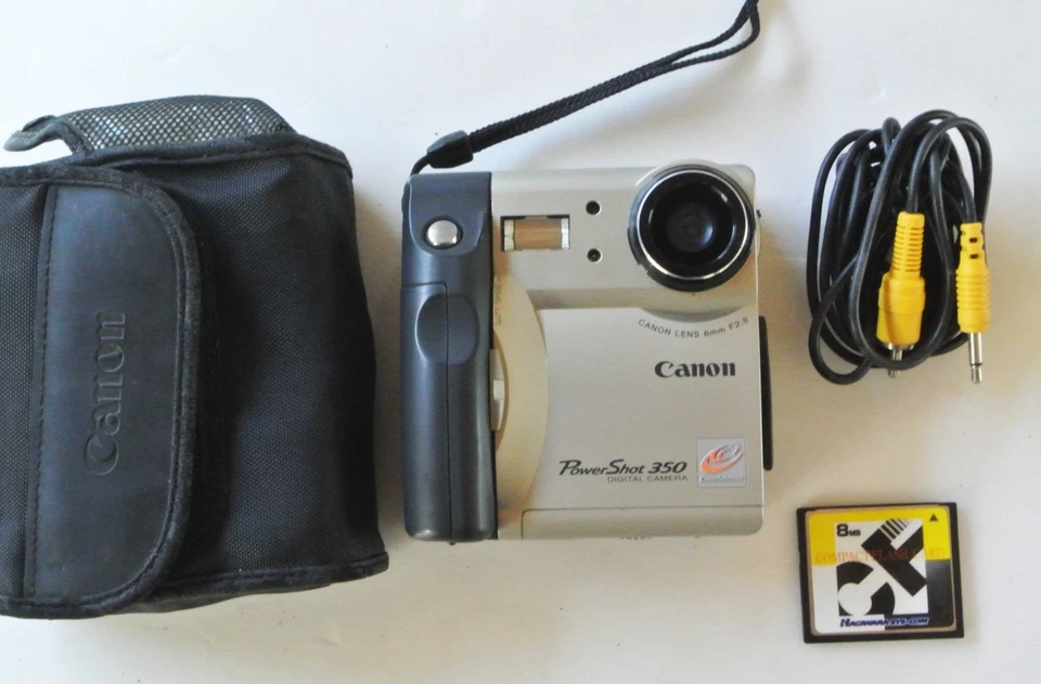 Vintage Canon Powershot 350 (1997) Digital Point & Shoot Camera w/CF card - Image 2 of 4