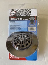 DANCO Chrome Standard Shower Drain Hair Catcher W/ 2 Extra Hair Catchers 10529