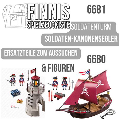 Playmobil 6681 6680 6600 Rotrock Schiff Piraten Wachturm Leuchtturm Soldat