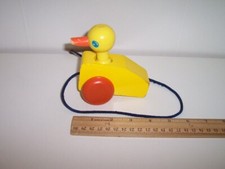 Montgomery Schoolhouse Wooden Pull Toy Duck 4" with String
