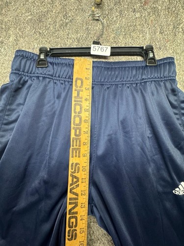 Adidas Mens Track Pants Blue White Stripes Banded Hem XL - Picture 9 of 10