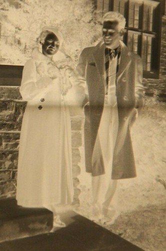 2 Vintage Negatives Miami University Sharp Dressed Man Woman on Campus Coats - Picture 3 of 3