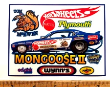 Tom THE MONGOOSE McEwen Mongoose II 1971 Duster Hot Wheels Banner Decal Sticker