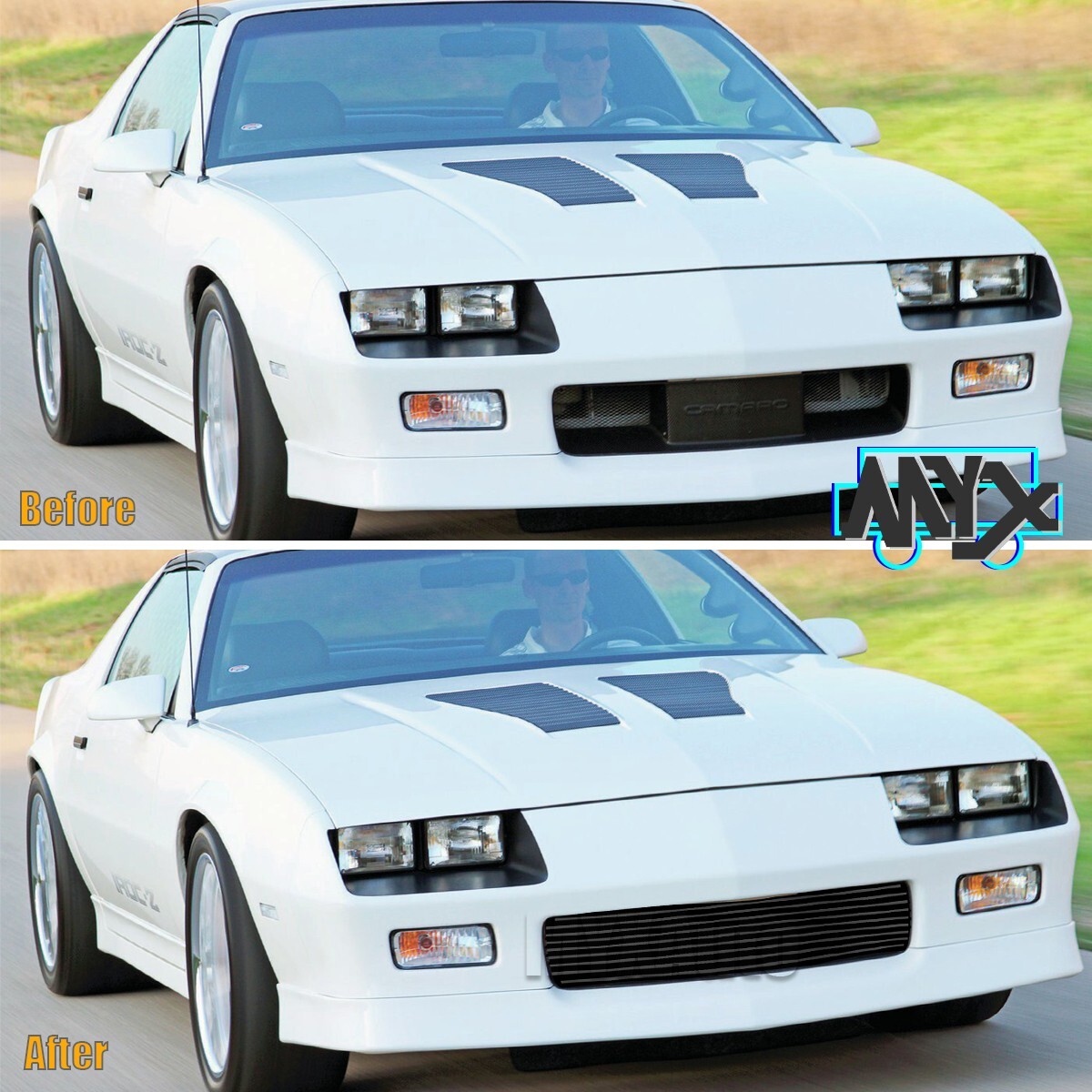 Fits 1982-1987 Chevy Camaro Z28 Front Billet Grill Black Bumper Grille Cover