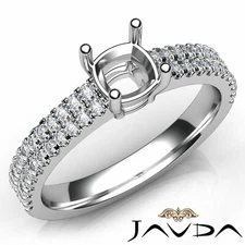 U Prong 2 Row Shank Setting Cushion Diamond Engagement Ring White Gold 1.32Ctw