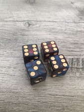 4x Burgundy Blue With Gold Dots Dice Valve Stem Cap Car Truck Bike Suv Bicycle