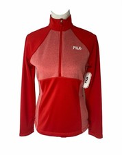 Women  s Small Shirt Fila Sport Red Half Zip Long Sleeve Athletic Performance