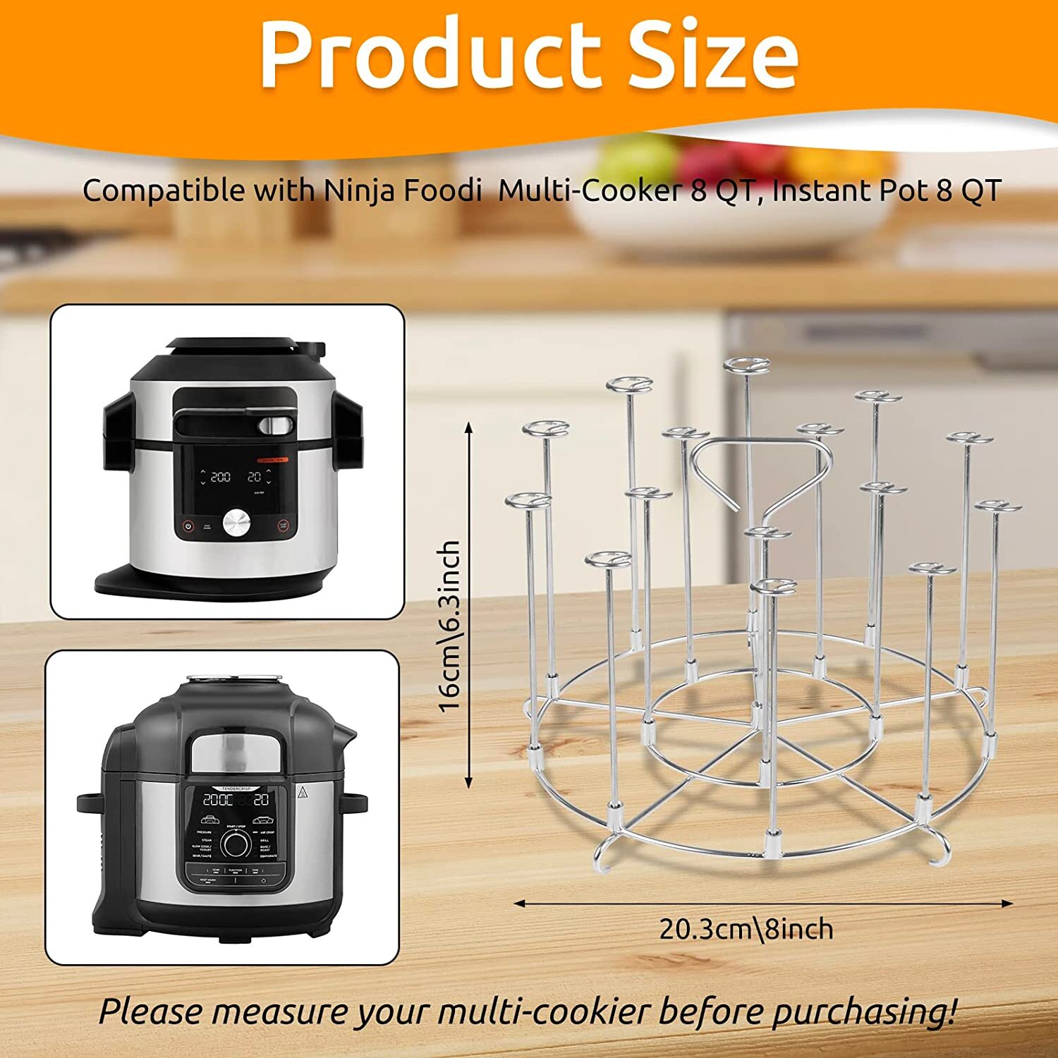 Air Fryer Skewers Kebab Meat,Veg Stand Ninja 15 in 1 Accessories