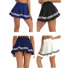 Women's Schoolgirls High Waist Mini Skirt A-line Flared Skater Pleated Skirts