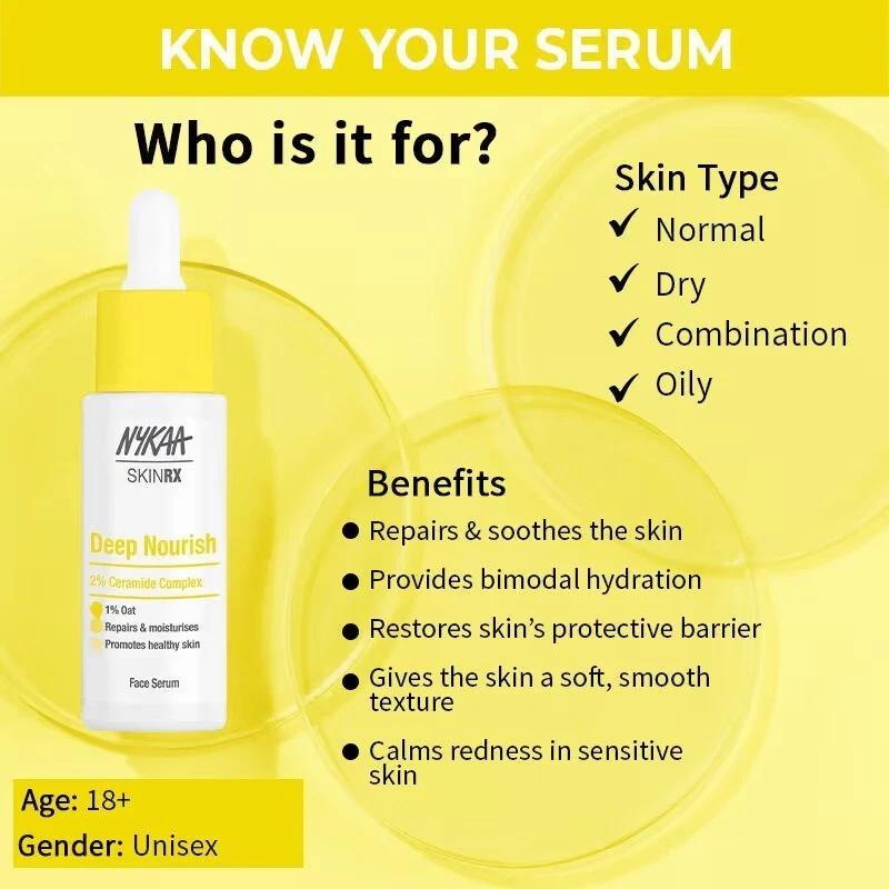 Nykaa SKINRX 2% Ceramide Deep Nourish - Moisturising Face Serum - 30ml - Image 4 of 4