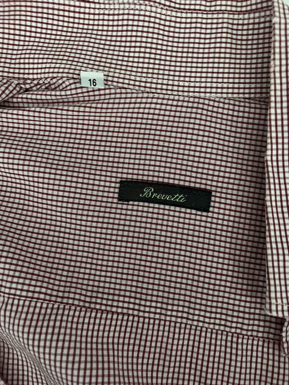 BREVETTI Button Down Size 16 Red Check Cotton Dre… - image 5