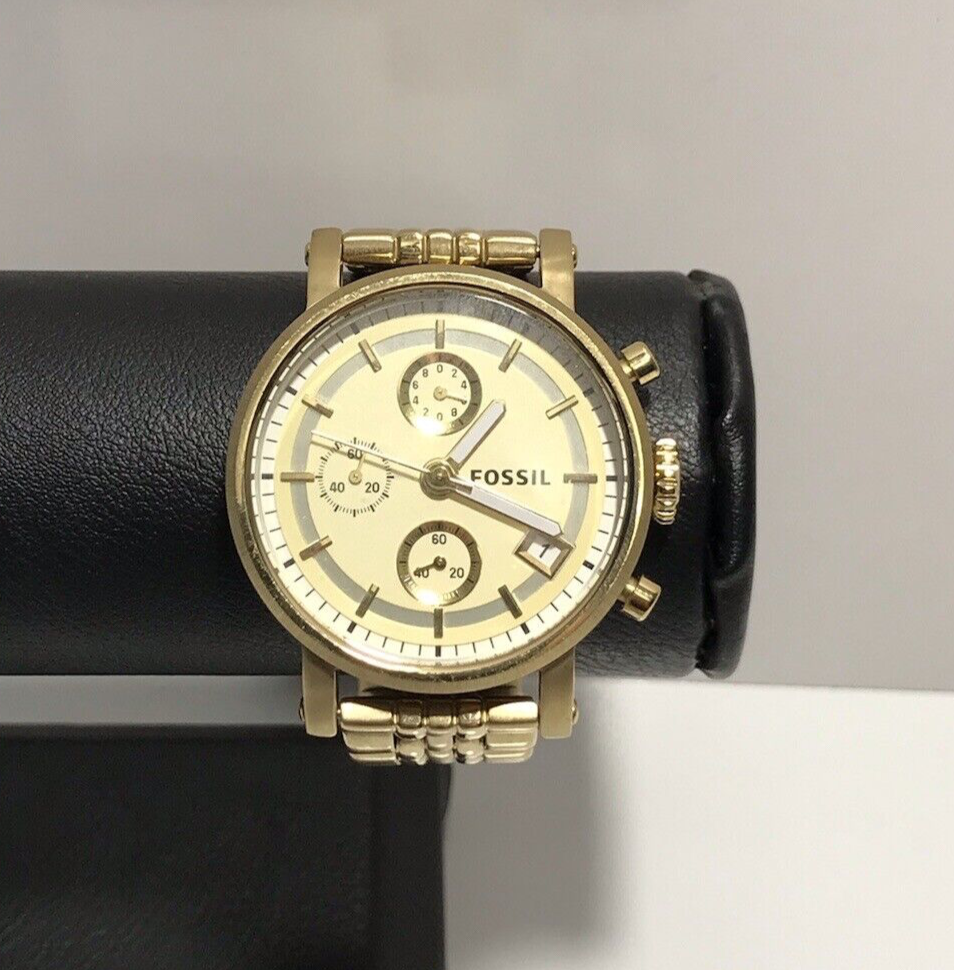 Fossil Chronograph Gold-Tone Stainless Steel Women's Watch ES-2197