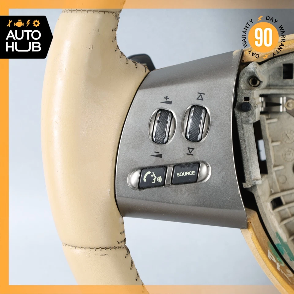 10-15 Jaguar X150 XK Steering Wheel w/ Paddle Shifters Beige Portfolio OEM - Image 2 of 4