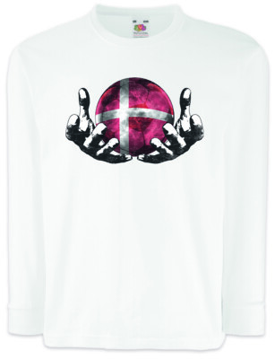 Denmark Football Magic Ball Kinder Langarm T-Shirt danish Soccer Flag