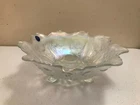 VINTAGE WHITE CARNIVAL IRIDESCENT GLASS IMPERIAL EVERGLADES FOOTED BOWL