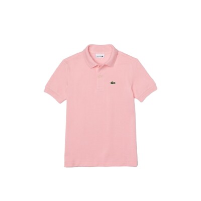 Lacoste Kids Regular Fit Petit Pique Pink Polo, Youth Size 10A