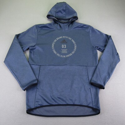 Adidas Hoodie Mens Medium Blue Mesh Climawarm Pullover