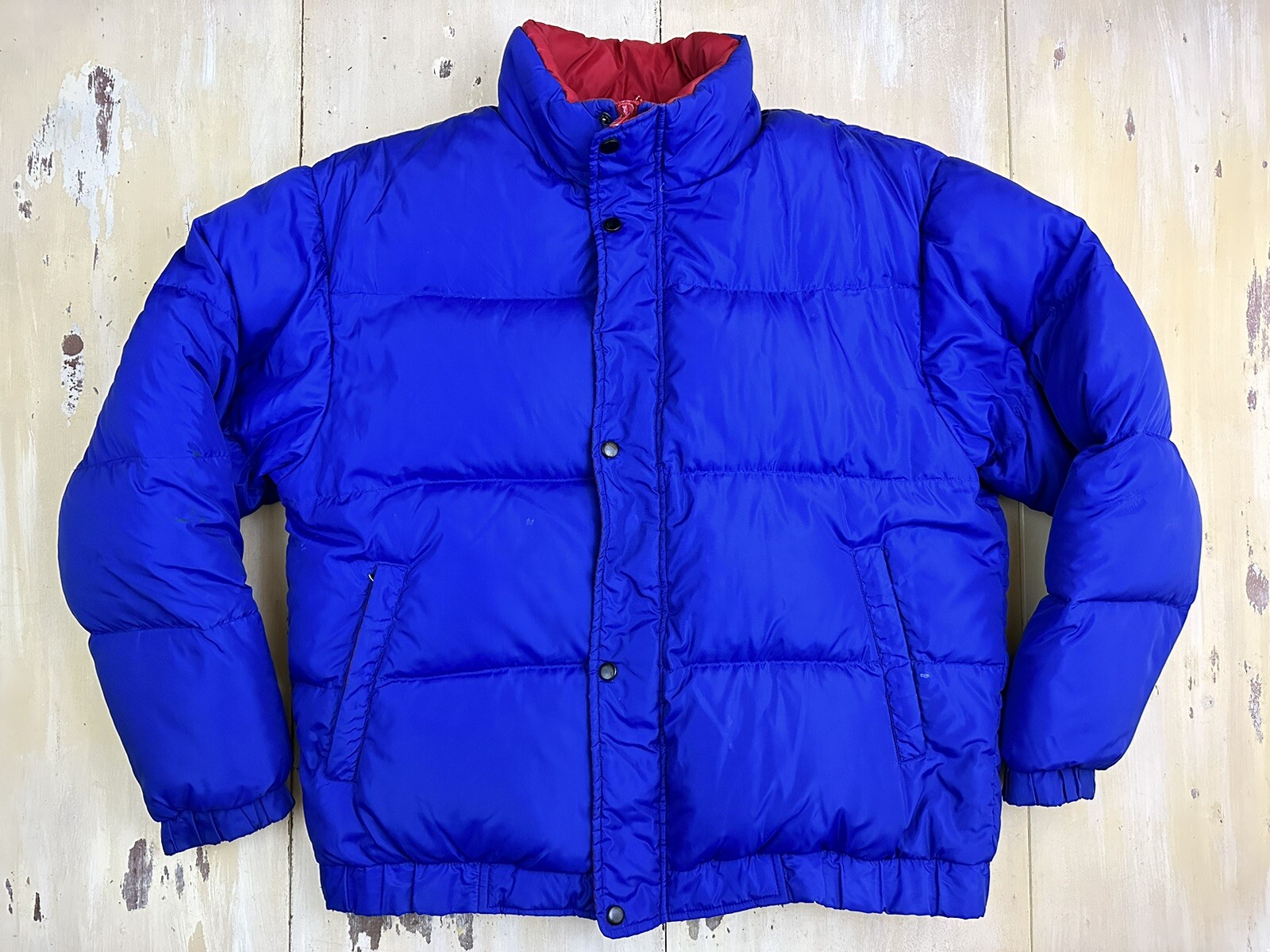 LANDS END Goose Down Royal Blue Puffer Winter Coat Jacket, Mens Unisex LARGE eBay