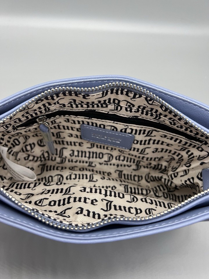 Juicy Couture Slate Blue Be Classic II Rhinestone Shoulder Bag Purse