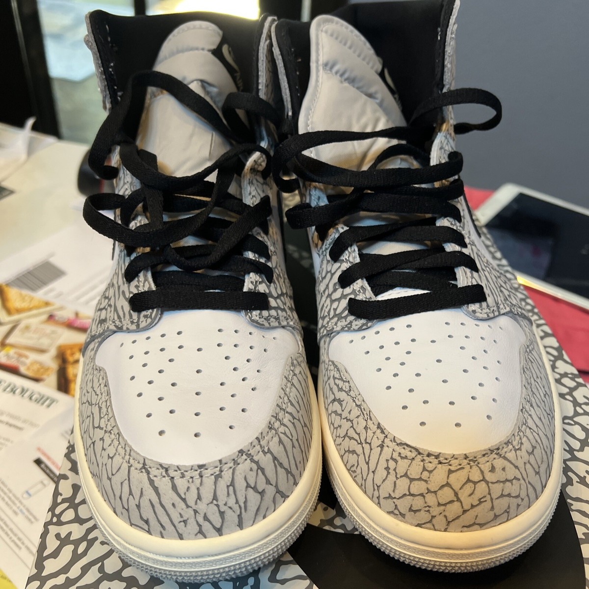 Air Jordan 1 Retro High Og Tech Grey/muslin Black-white | eBay