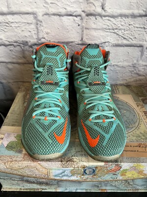 Nike LeBron James NSRL XII 12 Teal Gray Orange Mens Sz. 11.5 2014