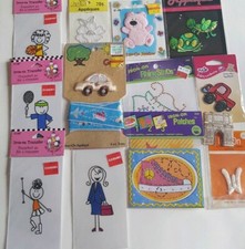 Appliques Lot Of 12 Patches Pink Teddy Bear Turtle Car ribbon People Sneakers