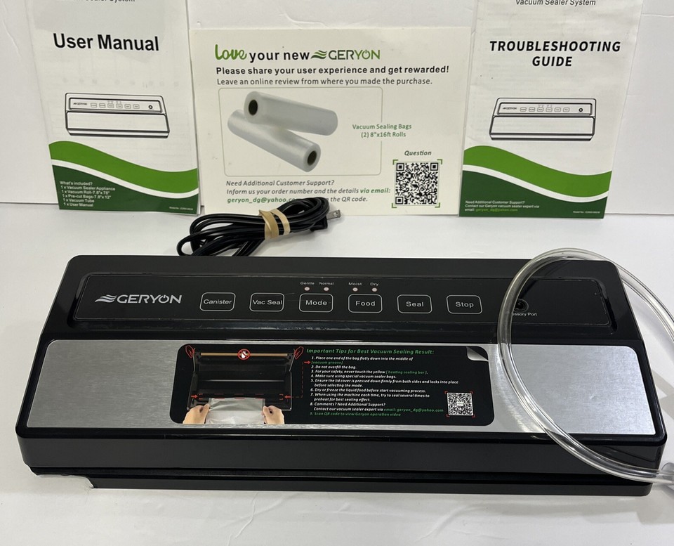 Geryon E2900MS Vacuum Sealer Machine BlackTime Saver Food Saver