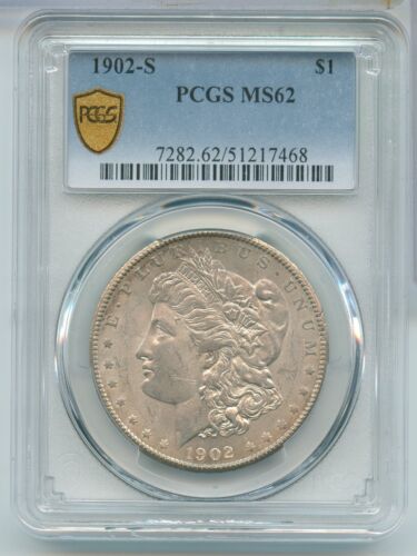1902-S Morgan Silver Dollar $1 PCGS MS62 San Francisco Mint - ST75