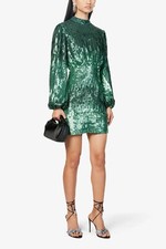 Rixo emerald sequin Samantha dress