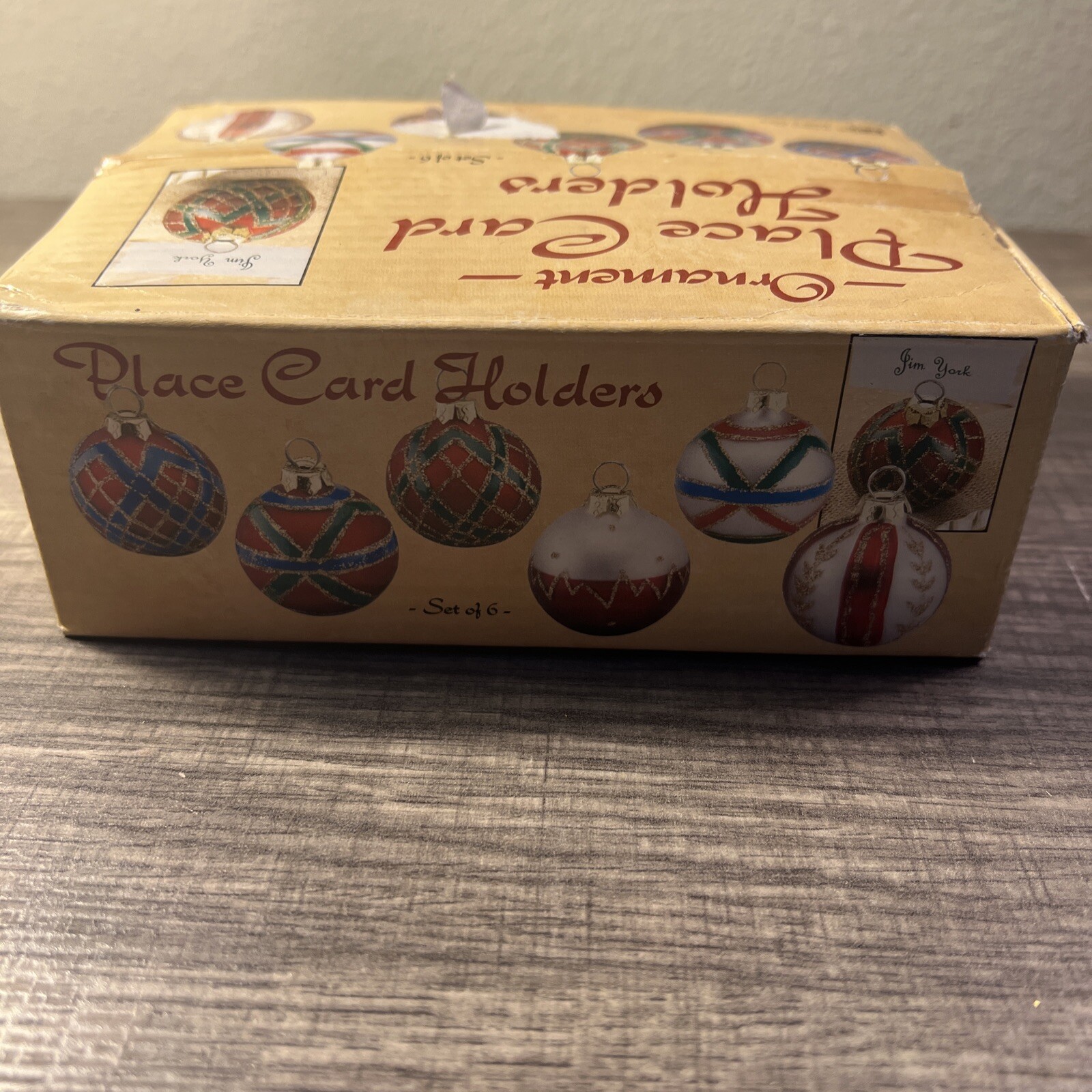 Vintage Ornament Place Card Holders Handpainted Set of 6 eBay