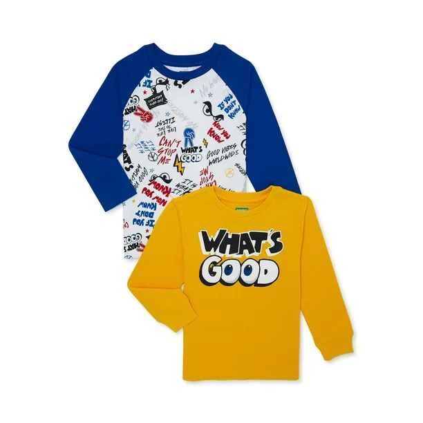 365 Kids from Garanimals Boys Long Sleeve Good T-Shirt-2-Pk-Septre