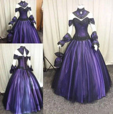 Black Purple Gothic Wedding Dresses Vintage Plus Size Steampunk Victorian Hallow