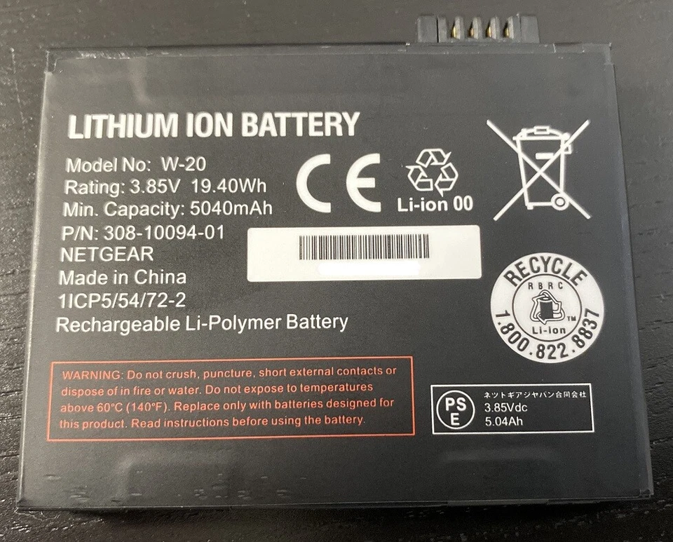 Nueva batería OEM NETGEAR NightHawk M5 MR5000 MR5100 MR5200 M6 M6 Pro MR6500 W-20 Foto 4 de 4