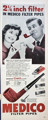 PRINT AD Medico Filter Pipes 1960 5x13 Crest Cushion Meerschaum Filigree