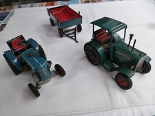Traktor Hanomag u. Anh&auml;nger und Lanz Bulldock aus Blech ca. 1/25 sch&ouml;ner Zustand