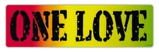 Bumper Sticker Decal - One Love - Bob Marley, Peace, Coexist