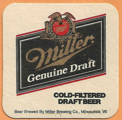 16 Miller Genuine Draft Cold-Filtered Draft Beer Bar Coasters