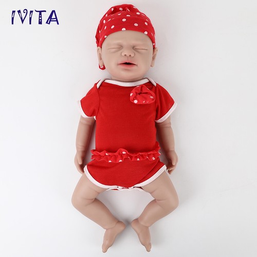 Muñeca renacida de silicona realista de silicona IVITA 19"" hecha a mano juguete infantil - Imagen 3 de 12
