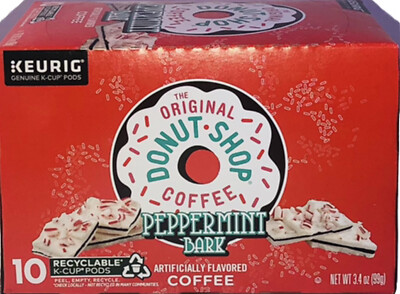 Donut Shop PEPPERMINT BARK 10 K-Cup Coffee Pods Keurig-BRAND NEW-SHIPS N 24  HRS