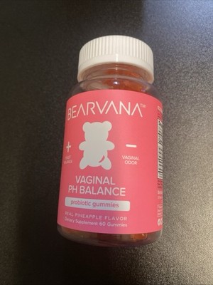 New Bearvana Vaginal Oh Balance Pro Biotic Gummies 60 Count Pineapple 