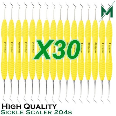Sickle Scaler 204S Dental Hygiene Tool with Durable Yellow Handle Instruments