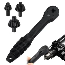 2-in-1 Ratchet Drill Chuck Key Wrench, Universal Double Head Chuck Key Tool f...