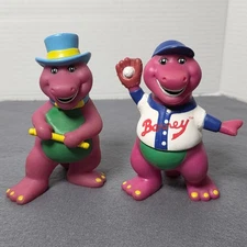 2 - Barney Purple Dinosaur 5" Lyons Group Fun-Time Baseball / Dancing Figures