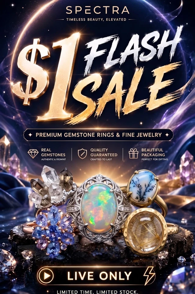 💎 $1 LIVE ONLY DEALS | Real Gemstones & Fine Rings Giveaway!