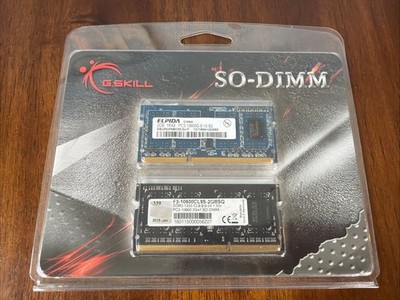 G.Skill 8GB 2x4GB PC310600 DDR3-1333 Laptop Memory F3-10600CL9D-8GBSQ