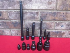 12PC Williams 1/4, 1/2 & 3/4 Impact, Non Impact Black Ox Extension & Adapter Set