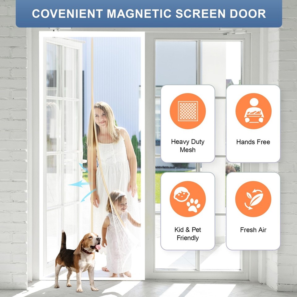 Magnetic Screen Door Fits Door Size 72 X 80 Screen Door Mesh Door Magnetic screen door fits door size 72 x 80 screen door mesh door