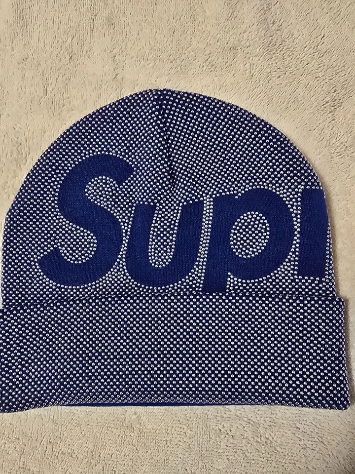 Supreme Studded Knockout Big Logo Beanie Only Available Grey -1 Blue-3 - Image 2 of 4