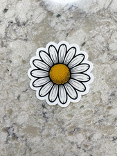 Daisy Flower Head Sticker l Gloss or Holographic Laminate l Waterproof Decal