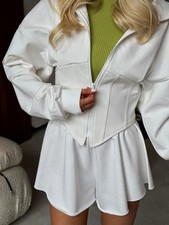 Women's Hoodie Long Sleeve Zip Up Solid Color Casual Outerwear Polyester Base